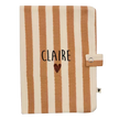 Protège carnet uni en gaze de coton à rayures larges
