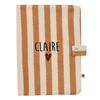 Protège carnet uni en gaze de coton à rayures larges