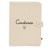Protège carnet uni en gaze de coton petits carreaux