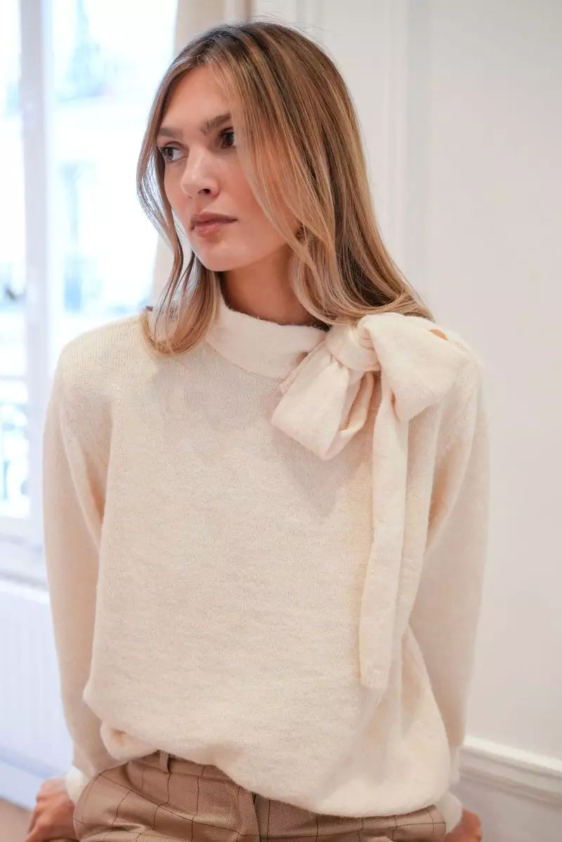 Pull a noeud écru Opullence