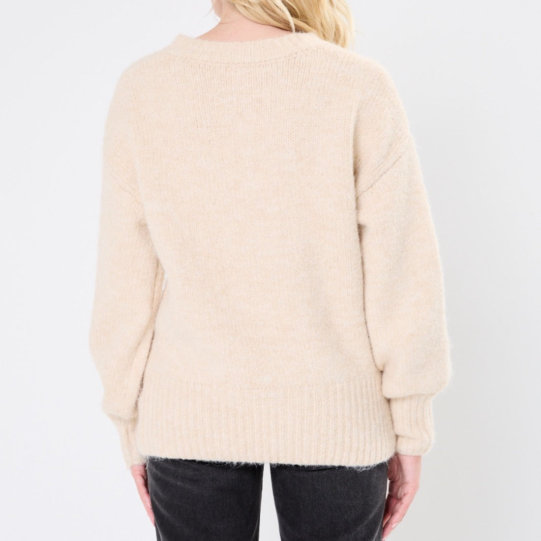 pull en maille beige