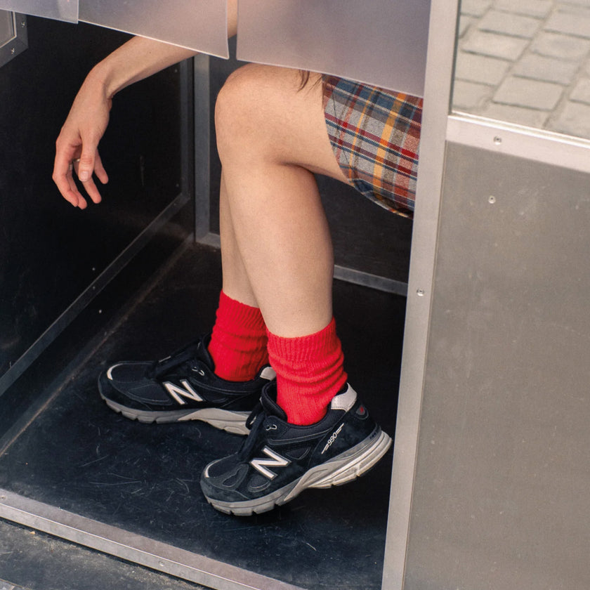 Chaussettes ESCUYER - CASHMERE CREW - rouge