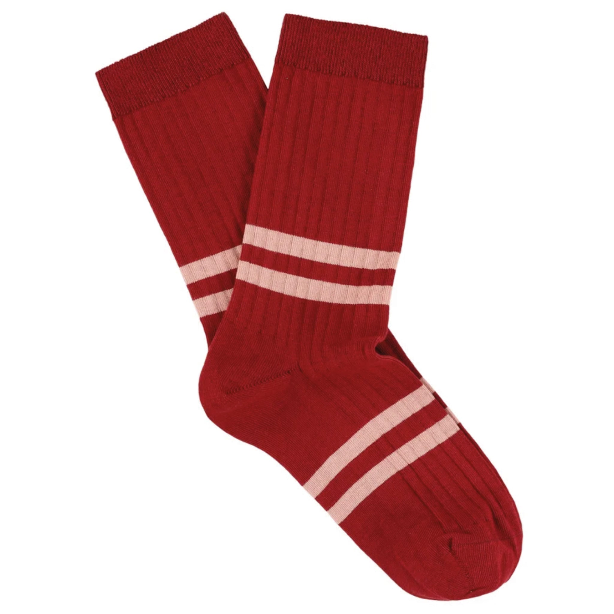 Chaussettes ESCUYER - stripes - RED / PINK
