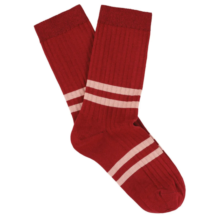 Chaussettes ESCUYER - stripes - RED / PINK