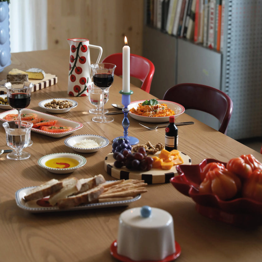Plat ovale Sun bordeaux en grès – &Klevering