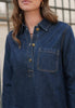 Robe droite denim brut