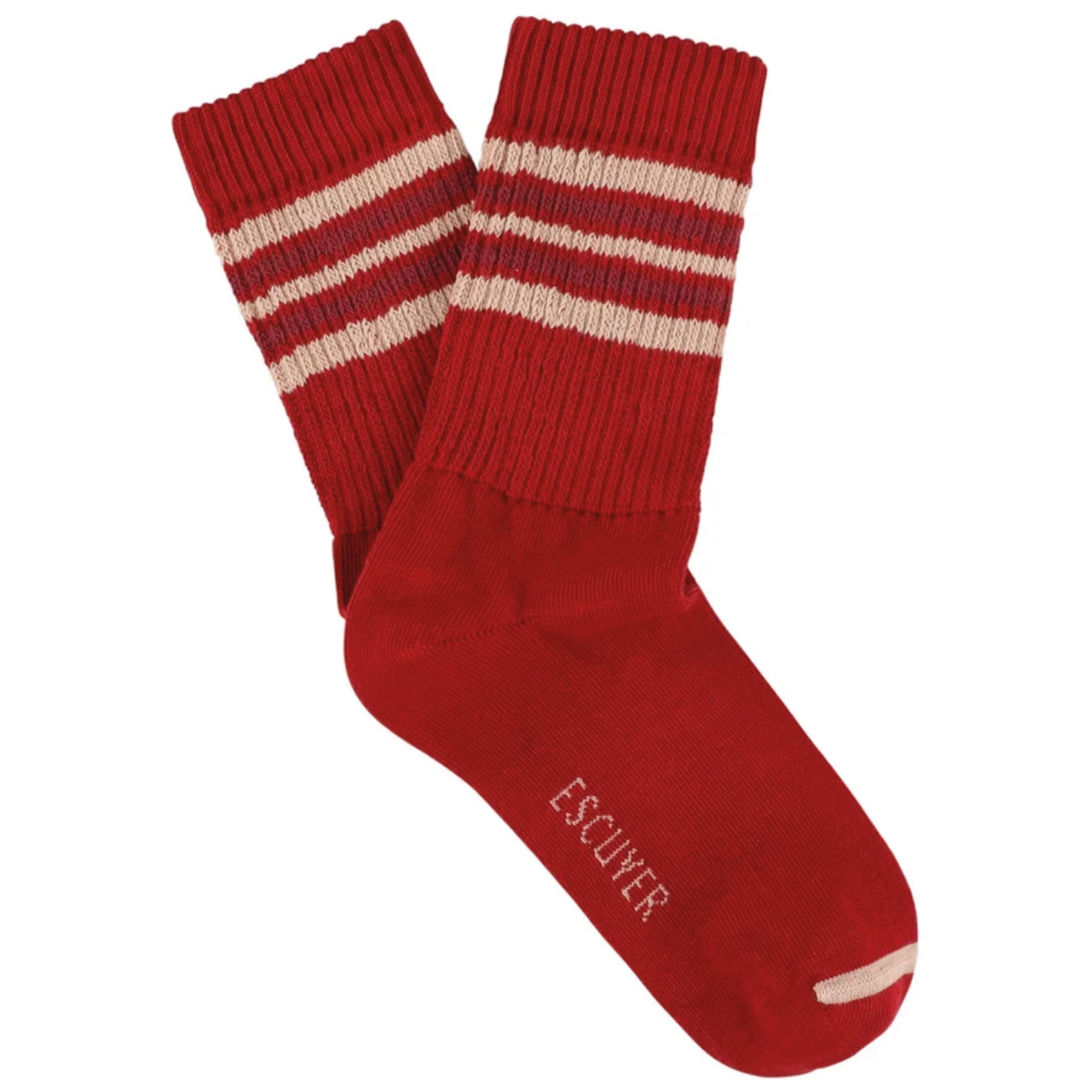 Chaussettes ESCUYER - 5 STRIPES - rouge/rose/bordeaux