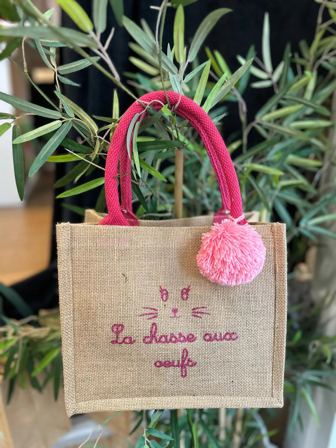 Sac cabas jute la chasse aux oeufs