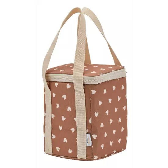 Sac isotherme coeur beige fond marron atelier wagram