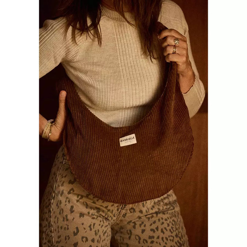 Sac new B velours camel Gabrielle