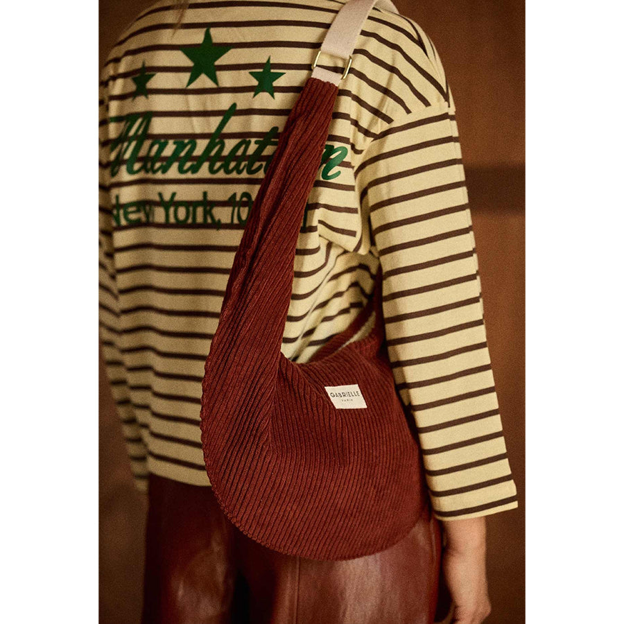 Sac new b velours jaspe Gabrielle