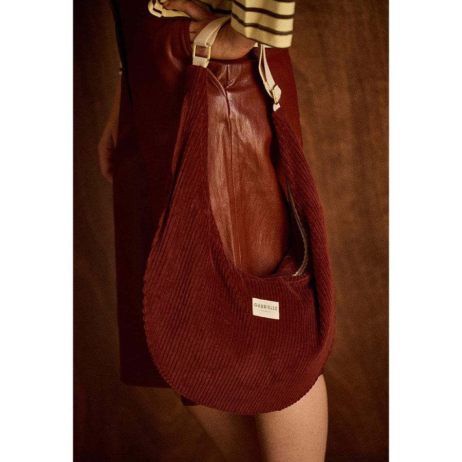 Sac new b velours jaspe Gabrielle