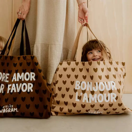 Sacs cabas caramel et crème