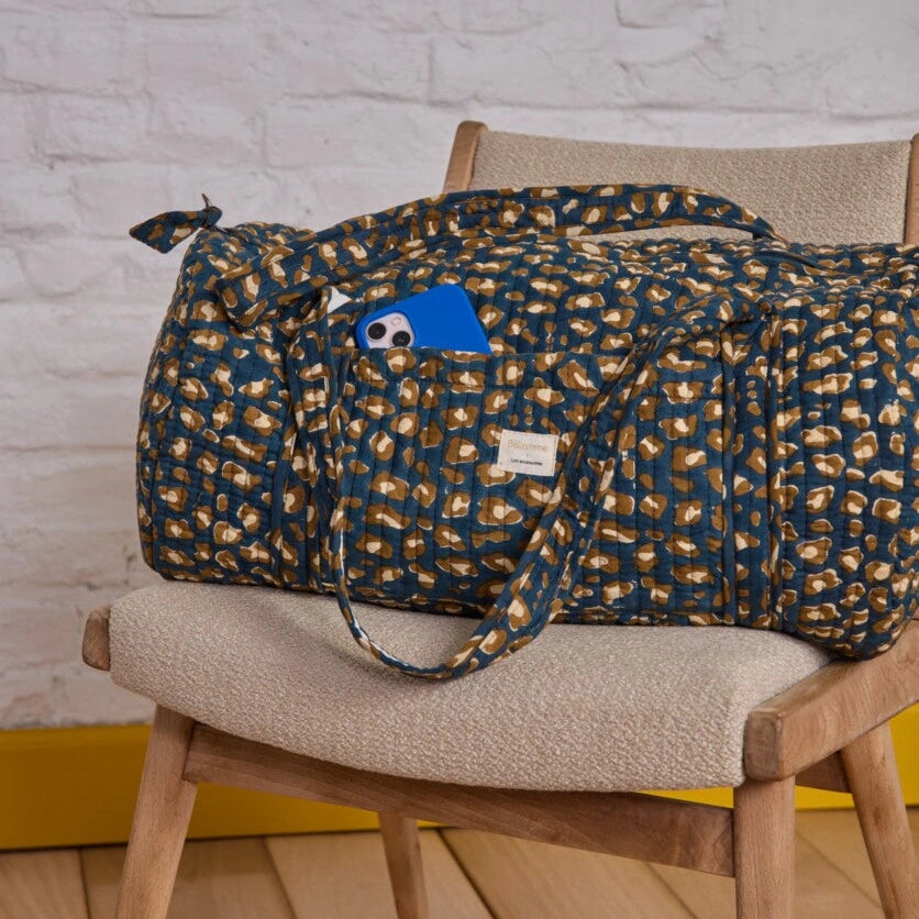 sac weekend leopard navy