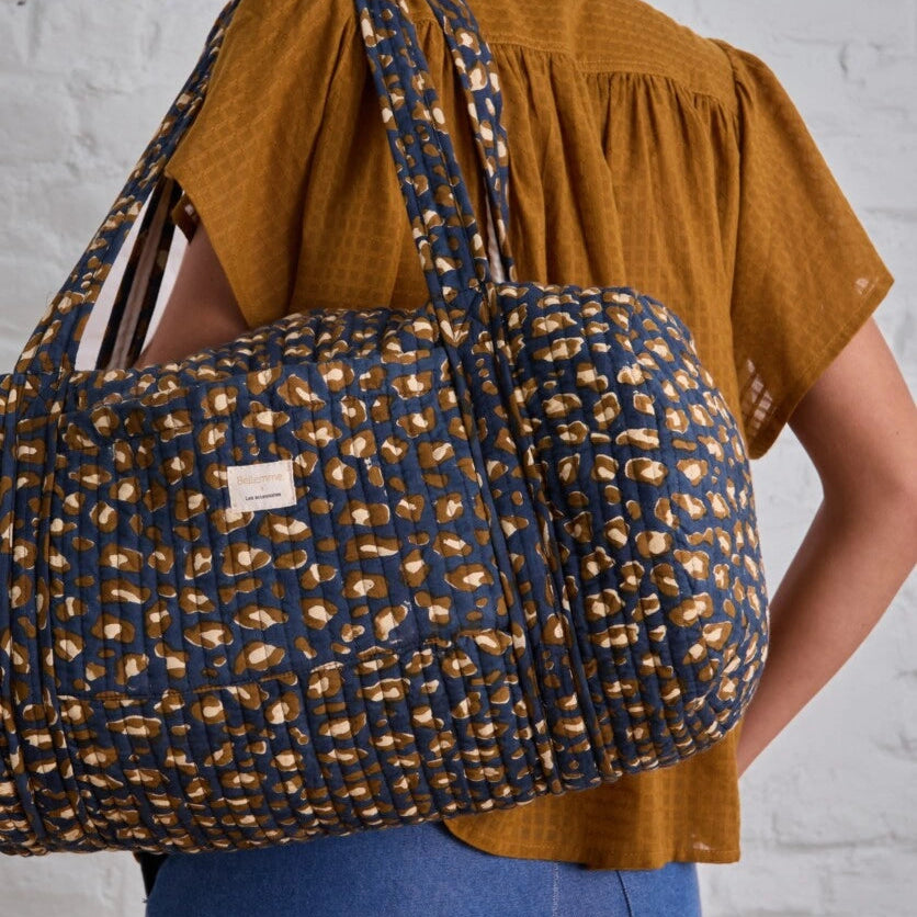 sac weekend leopard navy