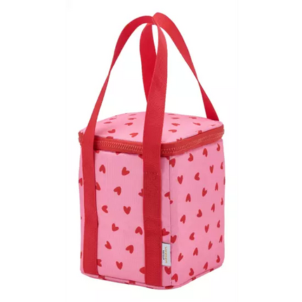 Sac isotherme coeur rouge fond rose atelier wagram