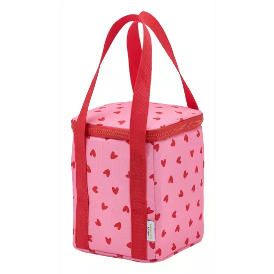 Sac isotherme coeur rouge fond rose atelier wagram