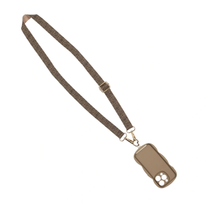 sangle de téléphone léopard marron noir 