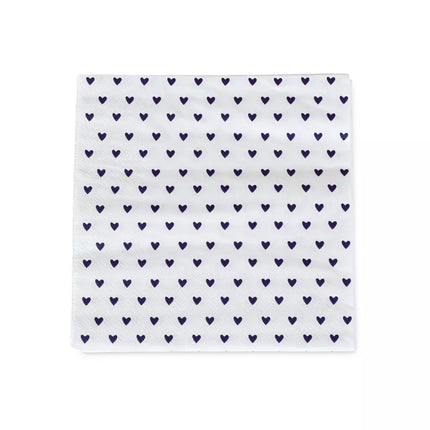 Serviette coeurs bleu