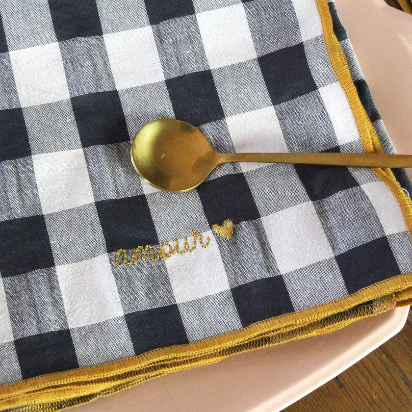 Serviettes de table en tissu Barnbé aime le café reglisse AMOUR