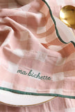 Serviettes de table en tissu Barnbé aime le café Rose Ma bichette