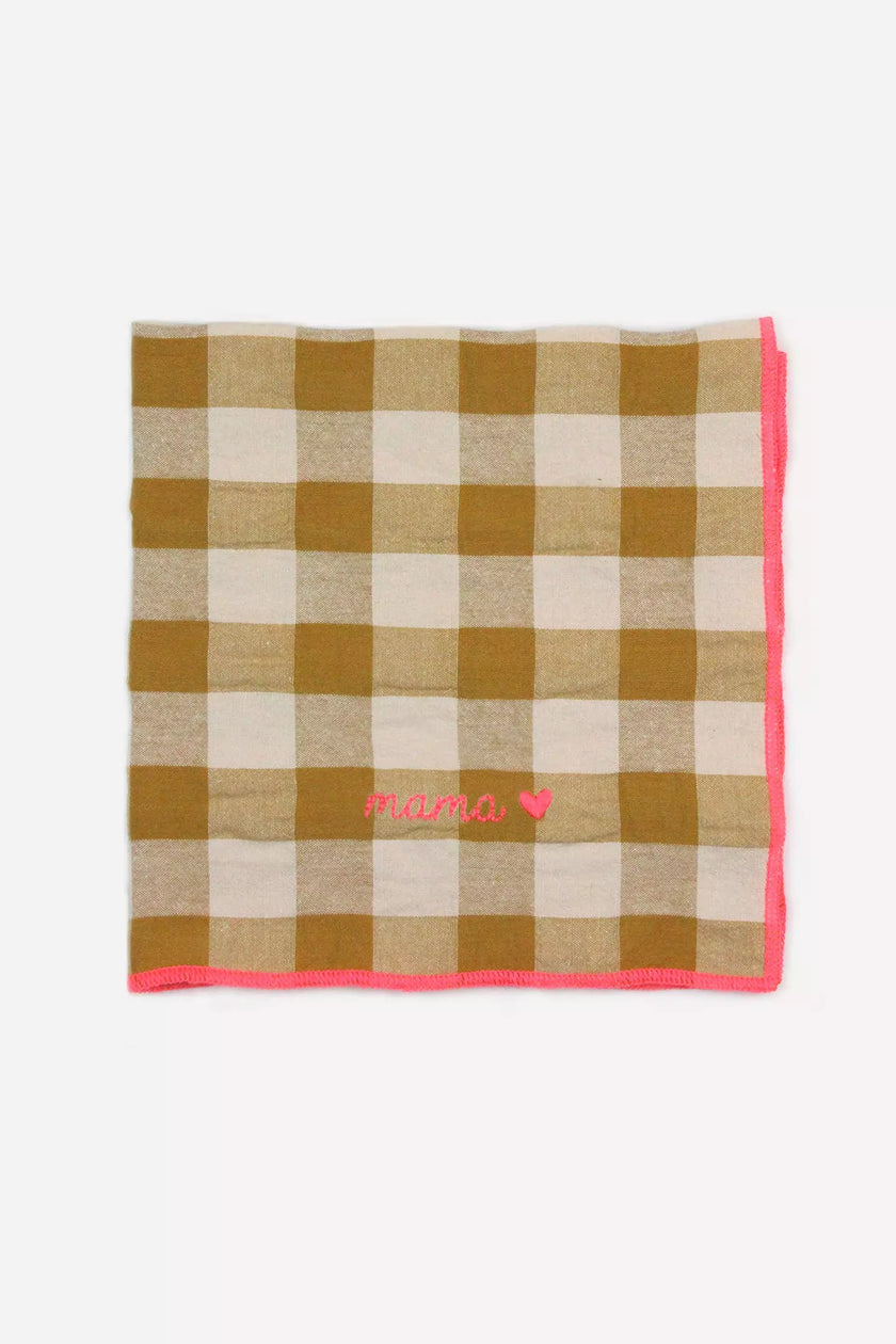 Serviettes de table en tissu Barnbé aime le café moutarde MAMA
