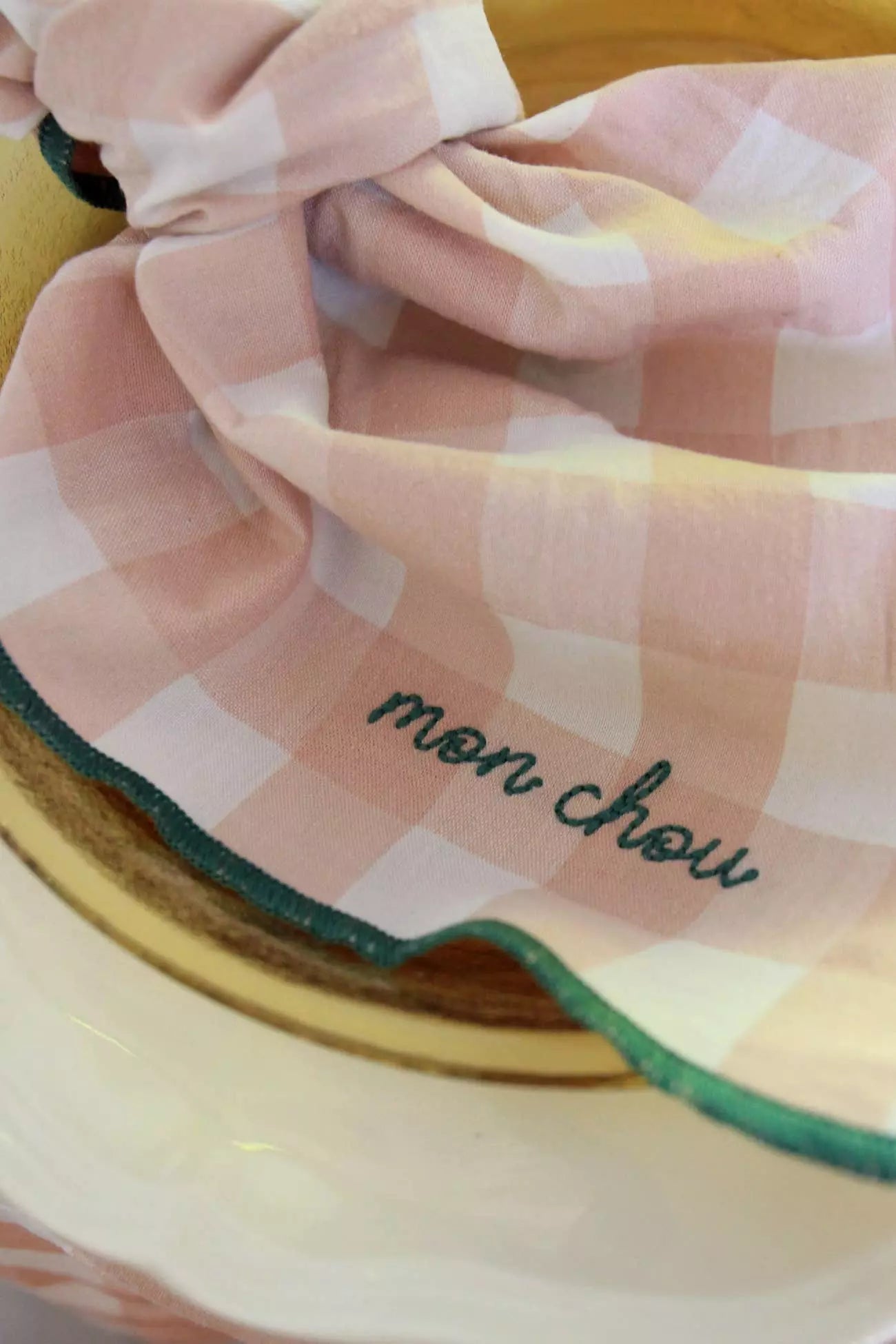 Serviettes de table en tissu Barnbé aime le café Rose Mon chou