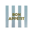 Serviette rayé bon appétit bleu