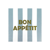 Serviette rayé bon appétit bleu