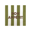 Serviette rayé bon appétit kaki