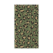 Serviette rectangle léopard kaki