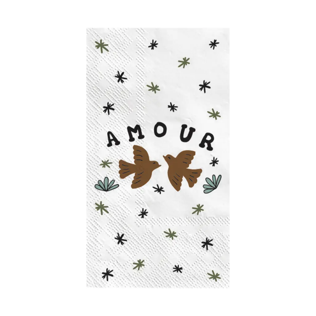 Serviette de papier Amour oiseaux 