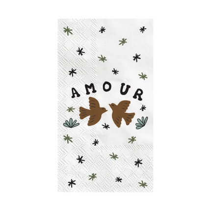 Serviette de papier Amour oiseaux 