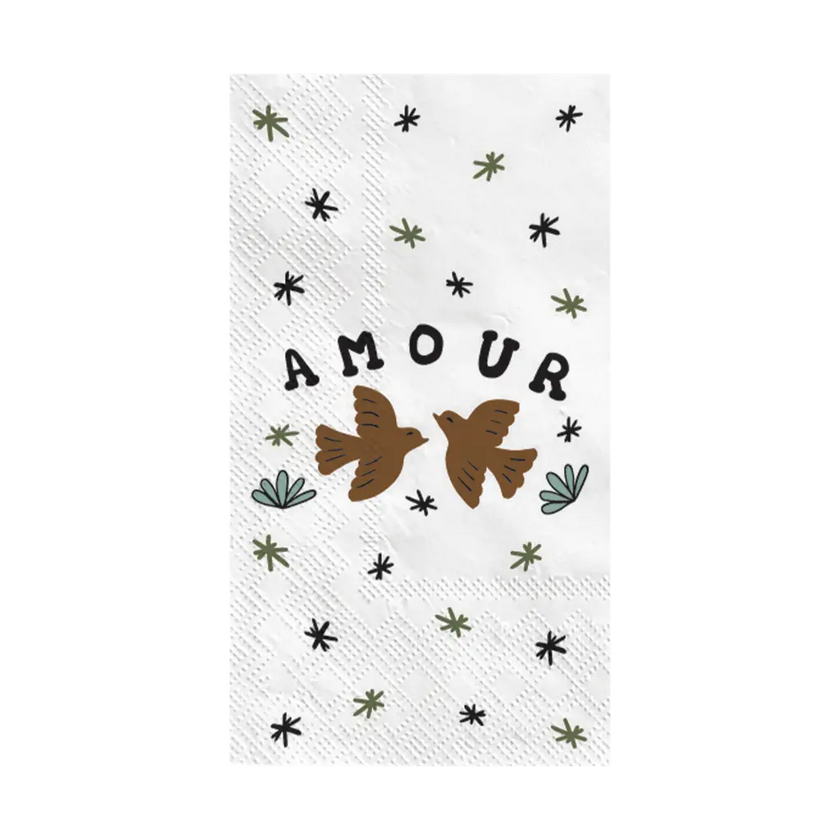 Serviette de papier Amour oiseaux 