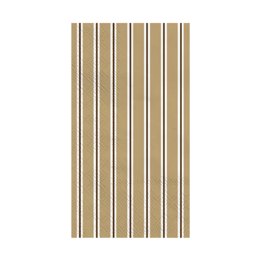 Serviette papier rectangle rayure beige
