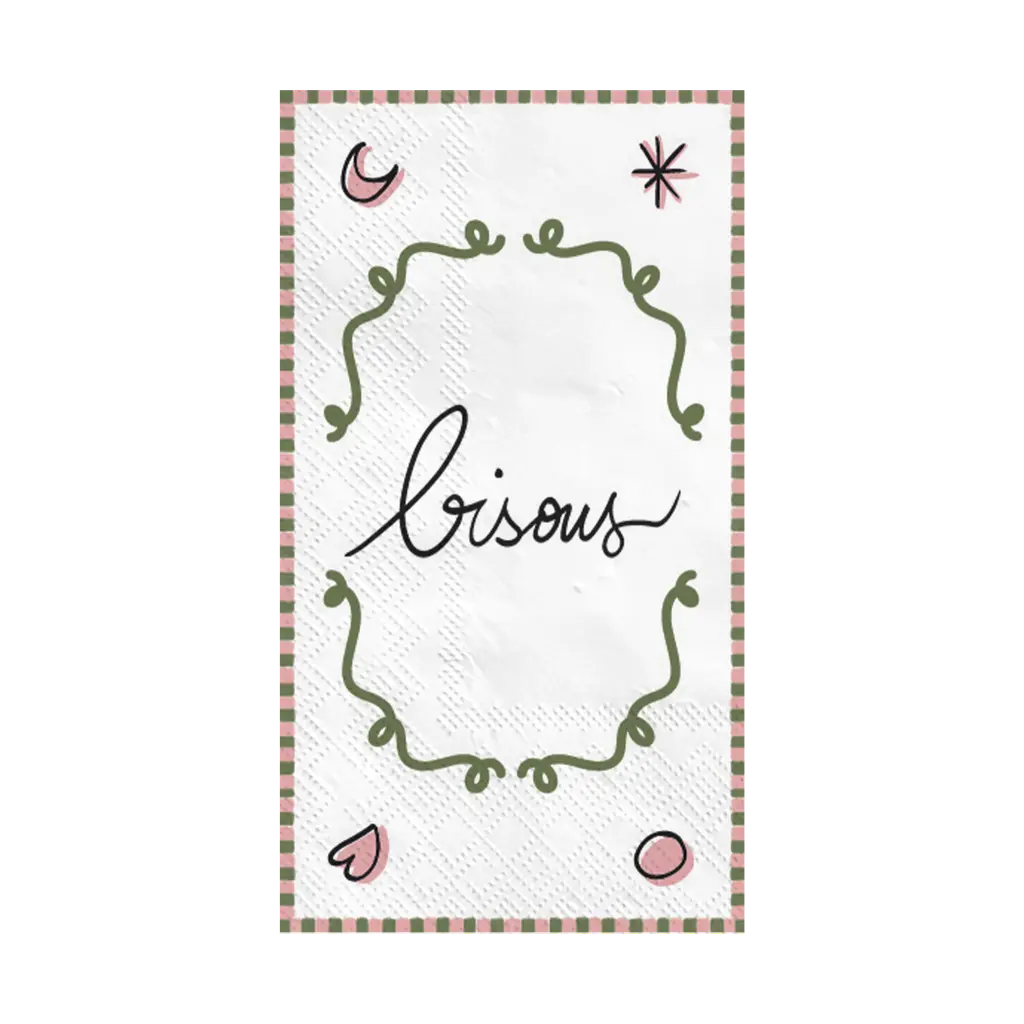 Serviette rectangle bisous
