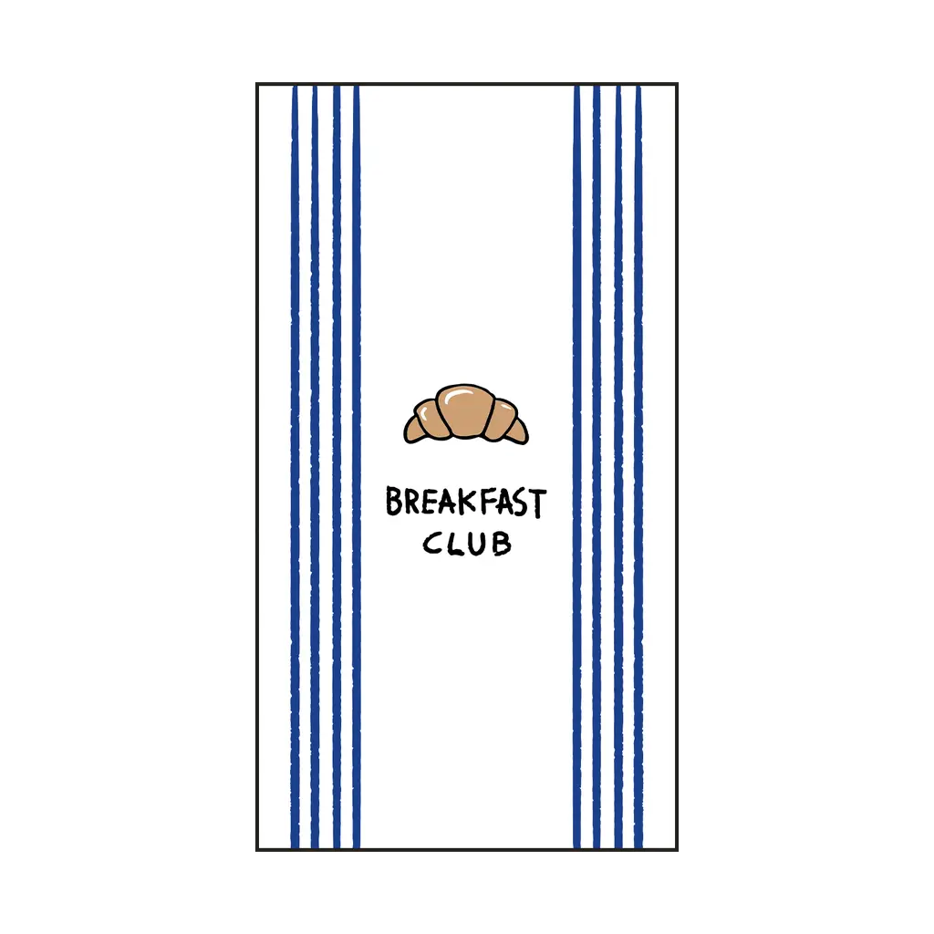 Serviette rectangle croissant breakfast club