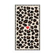 Serviette rectangle léopard cœur rouge
