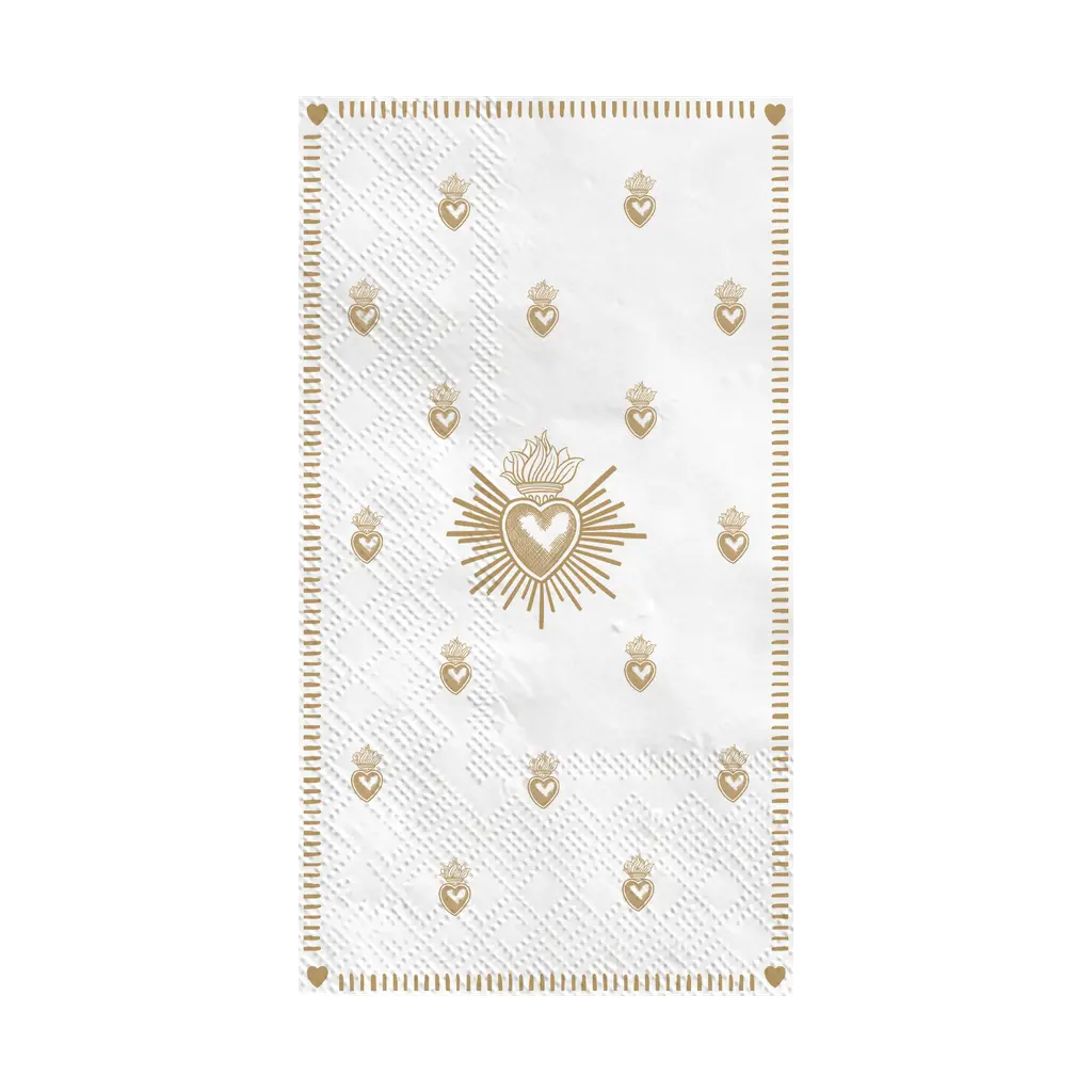 Serviette rectangle ex voto doré 