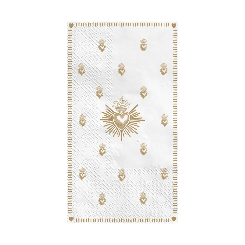 Serviette rectangle ex voto doré 