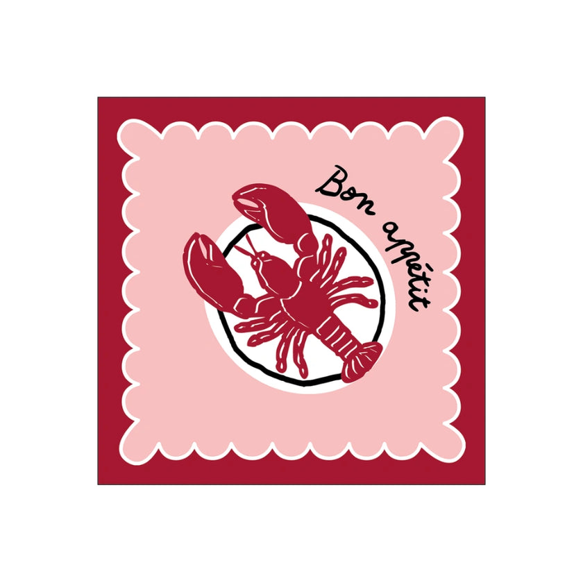 serviette papier homard rouge opjet