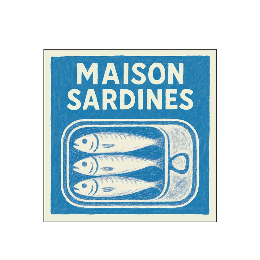 Serviettes en papier maison sardines
