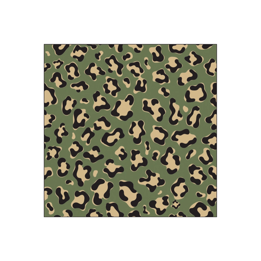serviettes papier léopard kaki