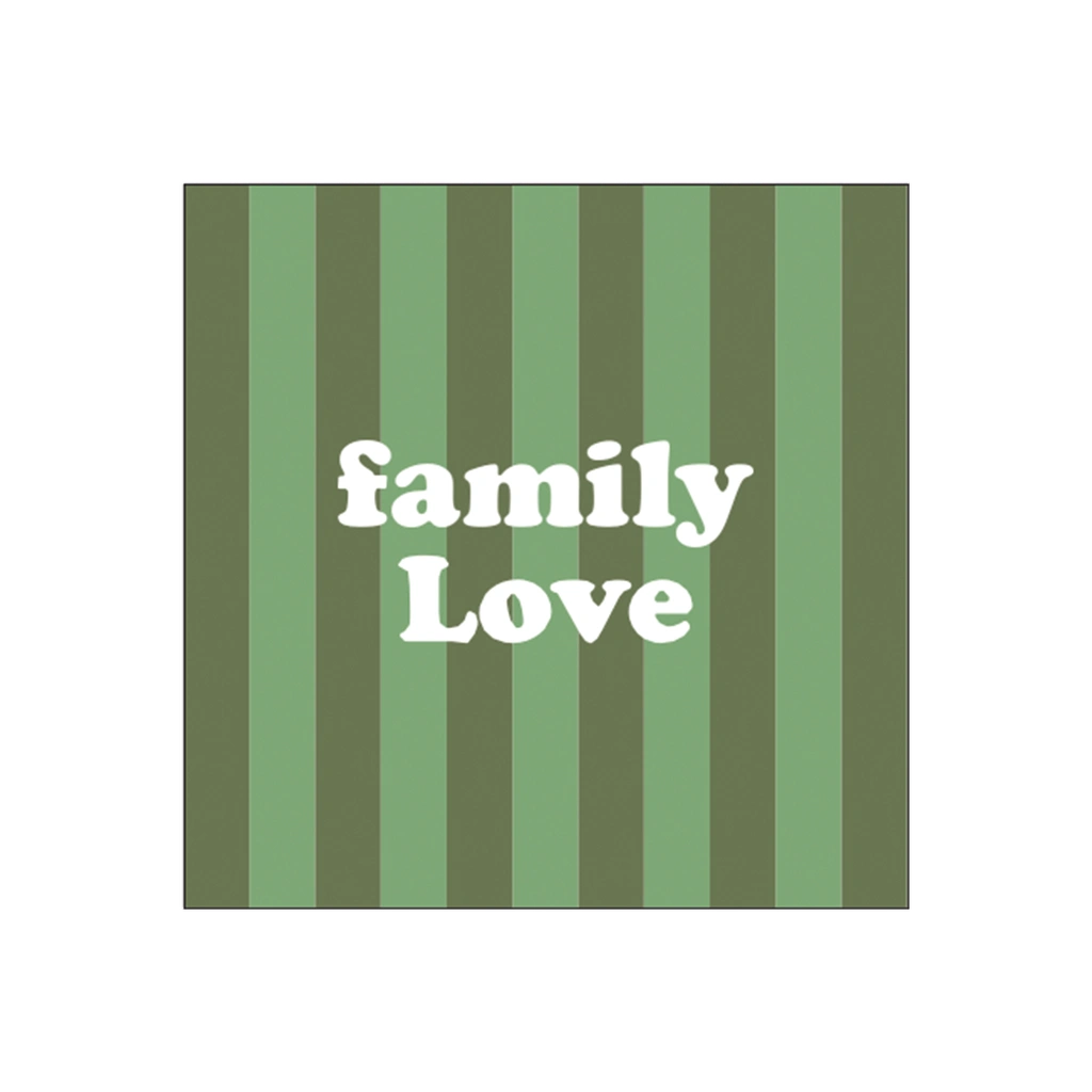 serviettes papier rayure family love