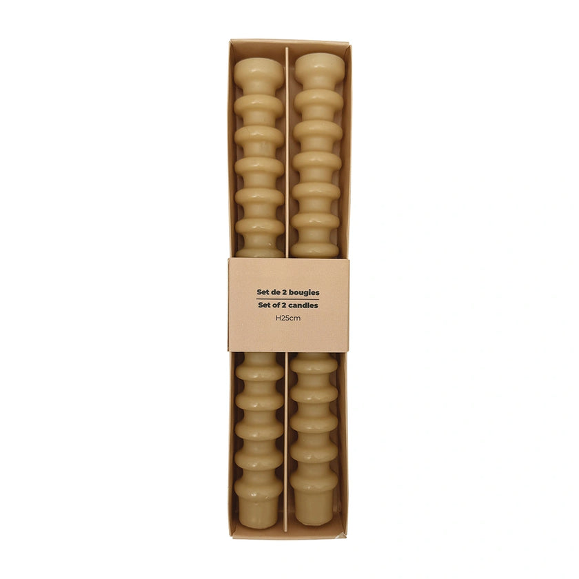 set de 2 bougies longues anneaux 