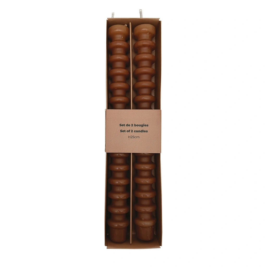set de 2 bougies longues anneaux