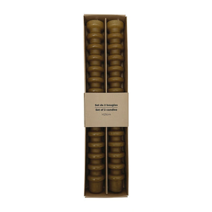 set de 2 bougies longues anneaux