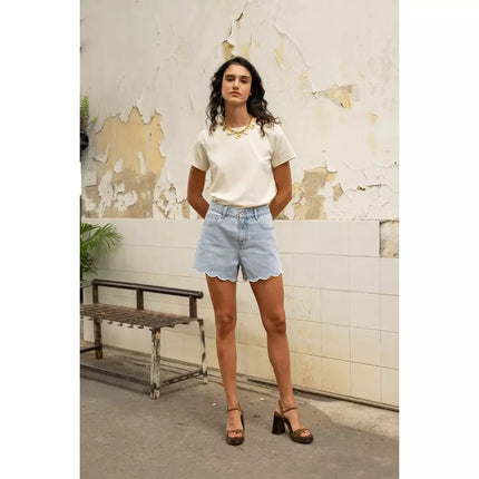 Short fleur oraije bleu clair