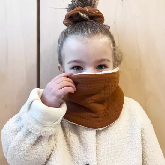 Tour de cou gaze de coton caramel