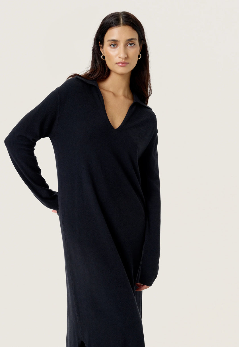 Robe polo spina noir longue